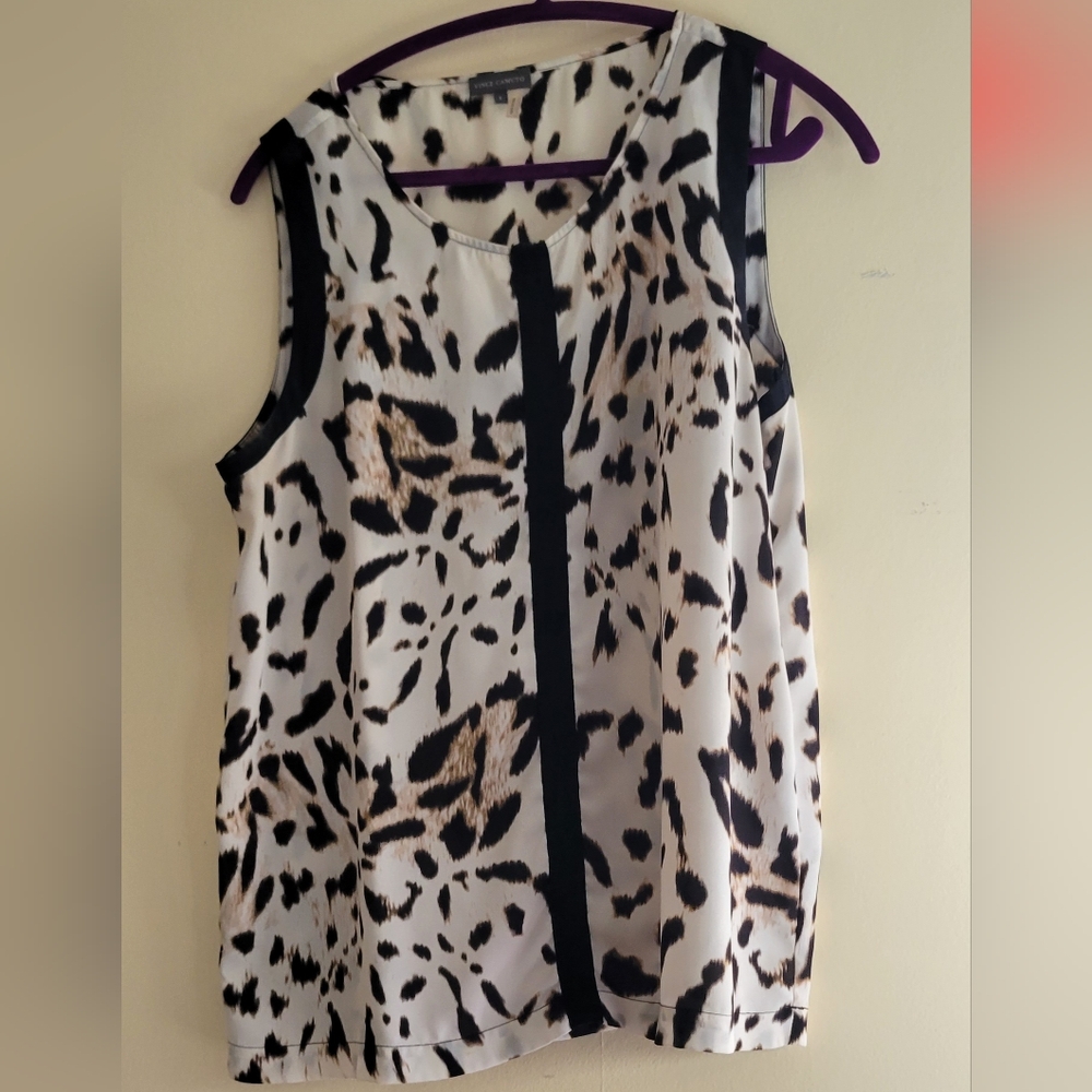 White leopard print blouse
